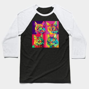 Snowshoe Pop Art - Cat Lover Gift Baseball T-Shirt